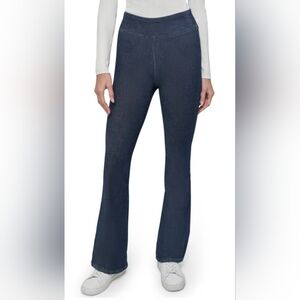 DKNY High Rise Pull On Flare Strech Blue Jeans Size L